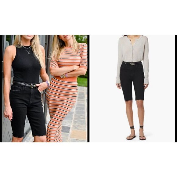 NWT Favorite Daughter The Eva Long Slim Denim Shorts - Picture 1 of 7